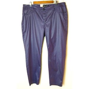 Seven7 Luxe Coated Ponte Pant Dark Purple
